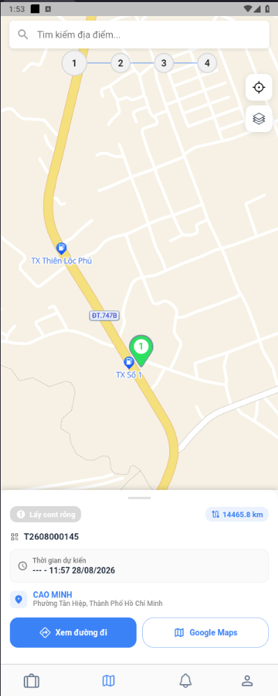Các điểm công việc trên bản đồ