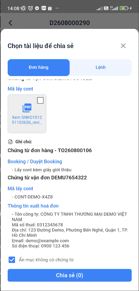 Chứng từ dạng note