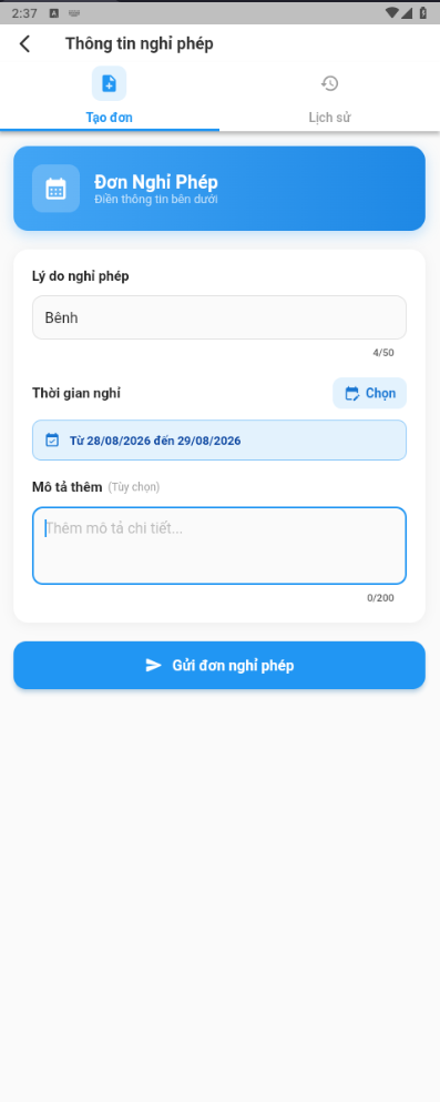 Bộ chọn ngày nghỉ