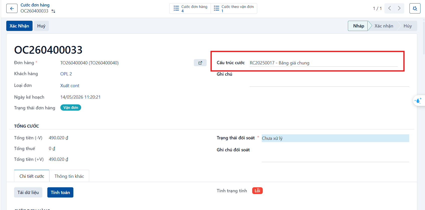 Where to check the charge structure before calculating
